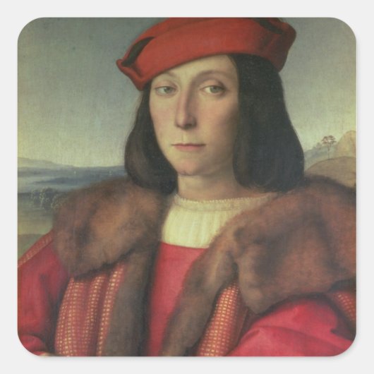 Portret van Francesco della Rovere, hertog van Urb Vierkante Sticker (Voorkant)