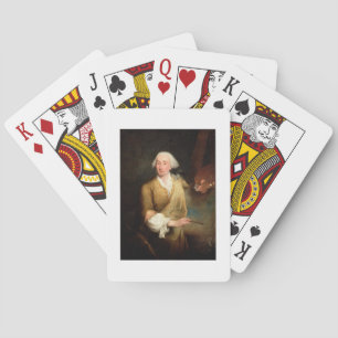 Portret van Francesco Guardi (1712-93) (olie op bl Speelkaarten