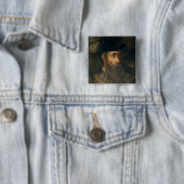 Portret van Francisco Pizarro (c.1478-1541) Spanis Vierkante Button 5,1 Cm (In situ)