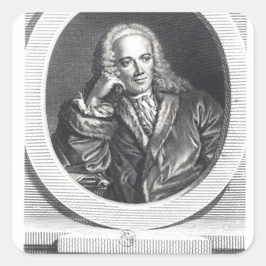 Portret van Francois Quesnay Vierkante Sticker (Voorkant)