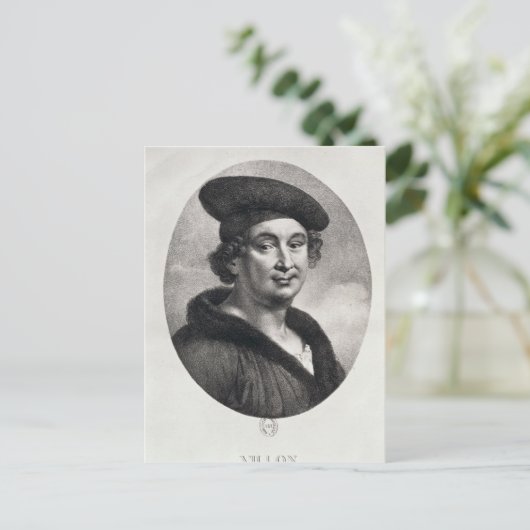 Portret van Francois Villon Briefkaart (Staand voorkant)