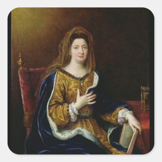 Portret van Francoise d'Aubigne Marquise Vierkante Sticker (Voorkant)