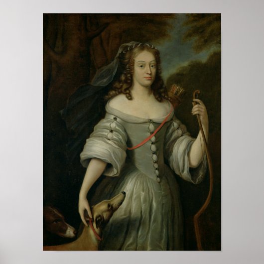 Portret van Francoise Louise de la Baume Poster (Voorkant)