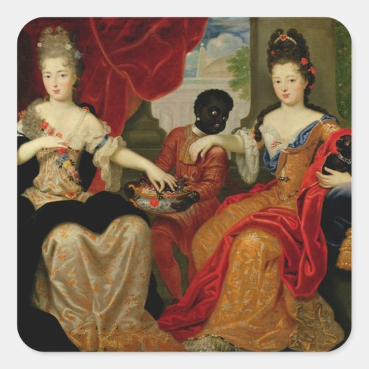 Portret van Francoise-Marie de Bourbon Vierkante Sticker (Voorkant)