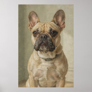 Portret van Franse Bulldog in warme neutralen Poster