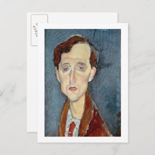 Portret van Franz Hellens, 1919 (olie op canvas) Briefkaart (Voorkant / Achterkant)