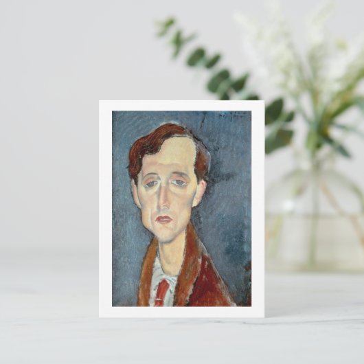 Portret van Franz Hellens, 1919 (olie op canvas) Briefkaart (Staand voorkant)