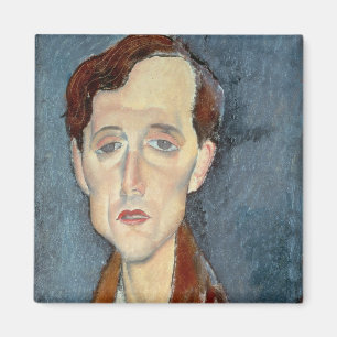 Portret van Franz Hellens, 1919 (olie op canvas) Magneet