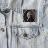 Portret van Franz Joseph Haydn Vierkante Button 5,1 Cm (In situ)