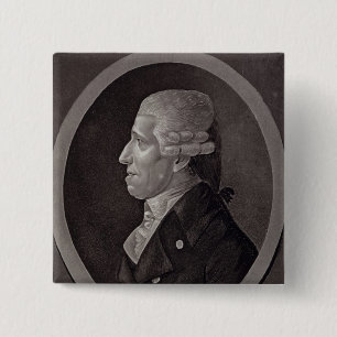 Portret van Franz Joseph Haydn Vierkante Button 5,1 Cm