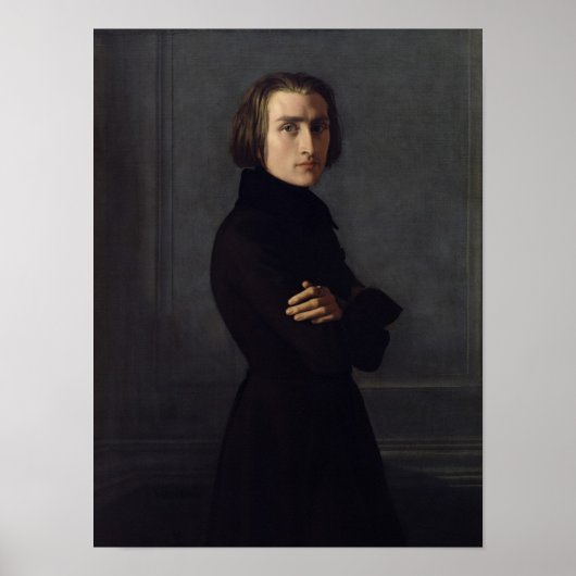 Portret van Franz Liszt 1839 Poster (Voorkant)