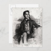 Portret van Franz Liszt August 1832 Briefkaart (Voorkant / Achterkant)