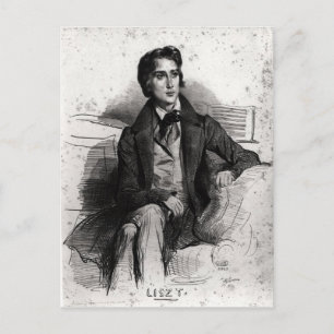 Portret van Franz Liszt August 1832 Briefkaart