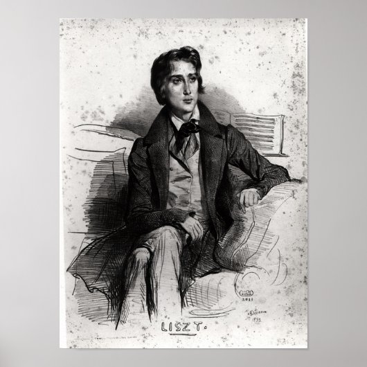Portret van Franz Liszt August 1832 Poster (Voorkant)