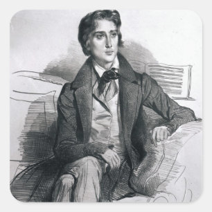 Portret van Franz Liszt August 1832 Vierkante Sticker