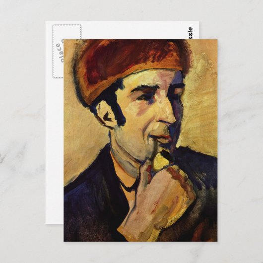 Portret van Franz Marc door August Macke Briefkaart (Voorkant / Achterkant)