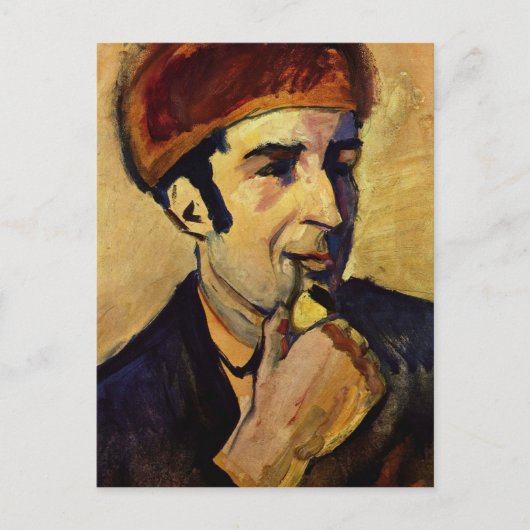Portret van Franz Marc door August Macke Briefkaart (Voorkant)