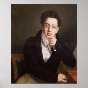 Portret van Franz Schubert, Oostenrijkse componist Poster