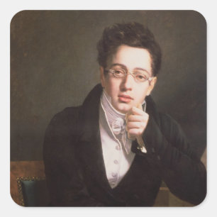 Portret van Franz Schubert, Oostenrijkse componist Vierkante Sticker