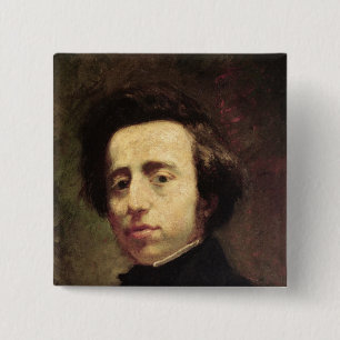 Portret van Frederic Chopin 2 Vierkante Button 5,1 Cm