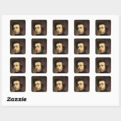 Portret van Frederic Chopin 2 Vierkante Sticker (Vel)