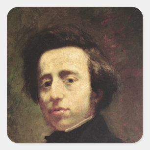 Portret van Frederic Chopin 2 Vierkante Sticker