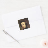 Portret van Frederic Chopin 2 Vierkante Sticker (Envelop)