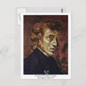 Portret van Frederic Chopin door Eugene Delacroix Briefkaart (Voorkant / Achterkant)