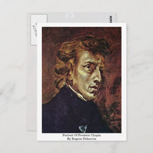 Portret van Frederic Chopin door Eugene Delacroix Briefkaart (Voorkant / Achterkant)