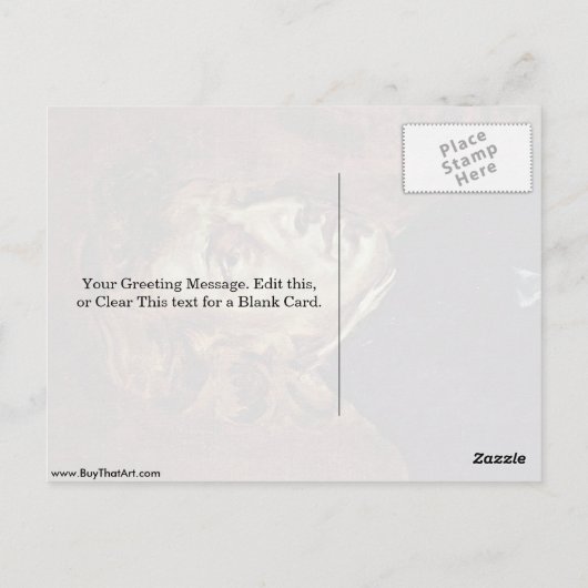 Portret van Frederic Chopin door Eugene Delacroix Briefkaart (Achterkant)