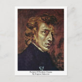 Portret van Frederic Chopin door Eugene Delacroix Briefkaart (Voorkant)