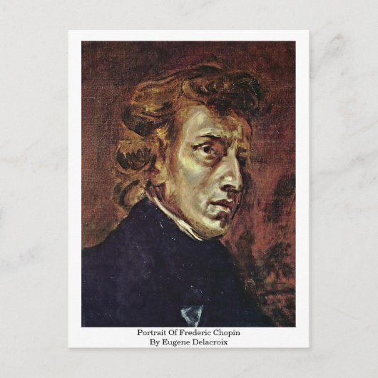 Portret van Frederic Chopin door Eugene Delacroix Briefkaart (Voorkant)