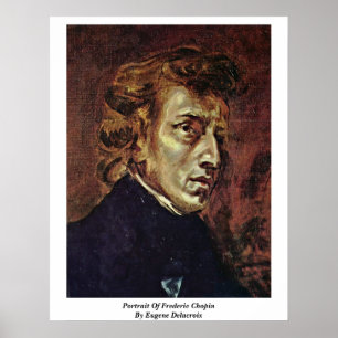 Portret van Frederic Chopin door Eugene Delacroix Poster