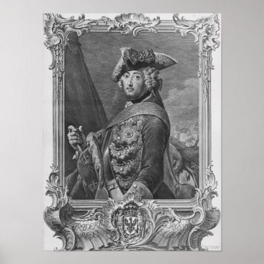 Portret van Frederick II, de Grote Poster (Voorkant)