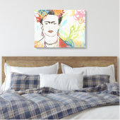 Portret van Frida Kahlo Canvas Afdruk (Insitu (Slaapkamer))