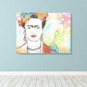 Portret van Frida Kahlo Canvas Afdruk (Insitu (Houten vloer))