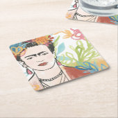 Portret van Frida Kahlo Kartonnen Onderzetters (Schuin)