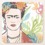 Portret van Frida Kahlo Kartonnen Onderzetters<br><div class="desc">Portret van Frida Kahlo door June Erica Vess</div>