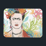 Portret van Frida Kahlo Magneet<br><div class="desc">Portret van Frida Kahlo door June Erica Vess</div>