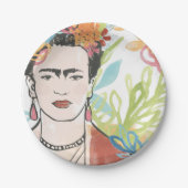 Portret van Frida Kahlo Papieren Bordje (Voorkant)
