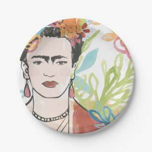 Portret van Frida Kahlo Papieren Bordje