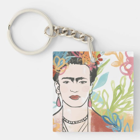 Portret van Frida Kahlo Sleutelhanger (Voorkant)