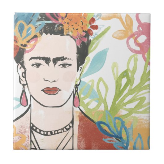 Portret van Frida Kahlo Tegeltje (Voorkant)