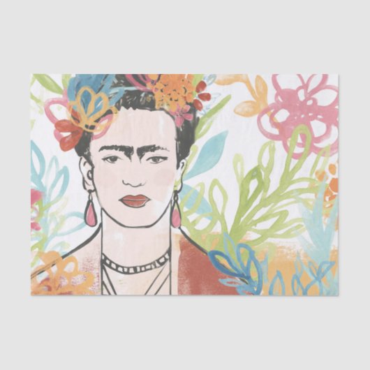 Portret van Frida Kahlo Tissuepapier (Voorkant)