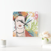 Portret van Frida Kahlo Vierkante Klok (Huis)