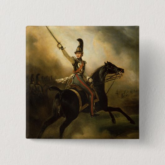 Portret van Friedrich Heinrich 1830 Vierkante Button 5,1 Cm (Voorkant)