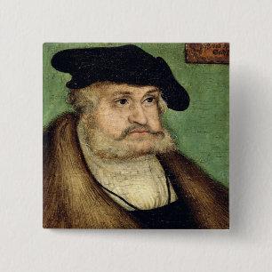 Portret van Friedrich III-kiezer in Saksen Vierkante Button 5,1 Cm