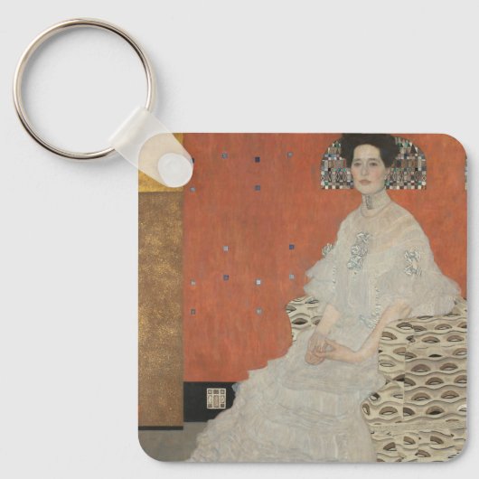 Portret van Fritza Riedler door Gustav Klimt Sleutelhanger (Voorkant)