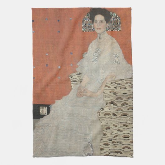 Portret van Fritza Riedler door Gustav Klimt Theedoek (Verticaal)