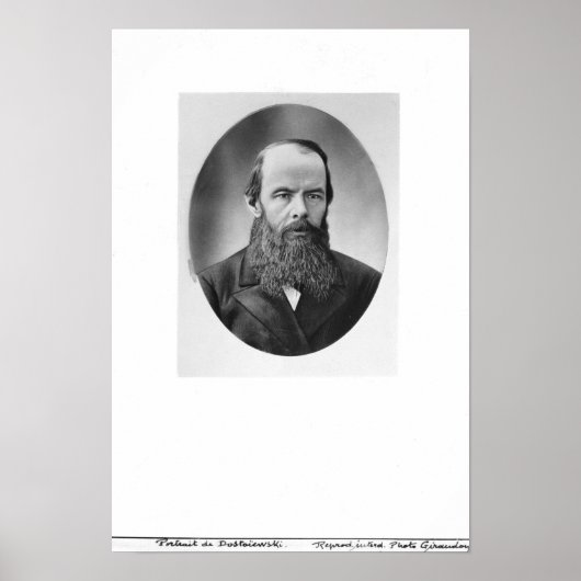 Portret van Fyodor Mikhailovich Dostoyevsky Poster (Voorkant)
